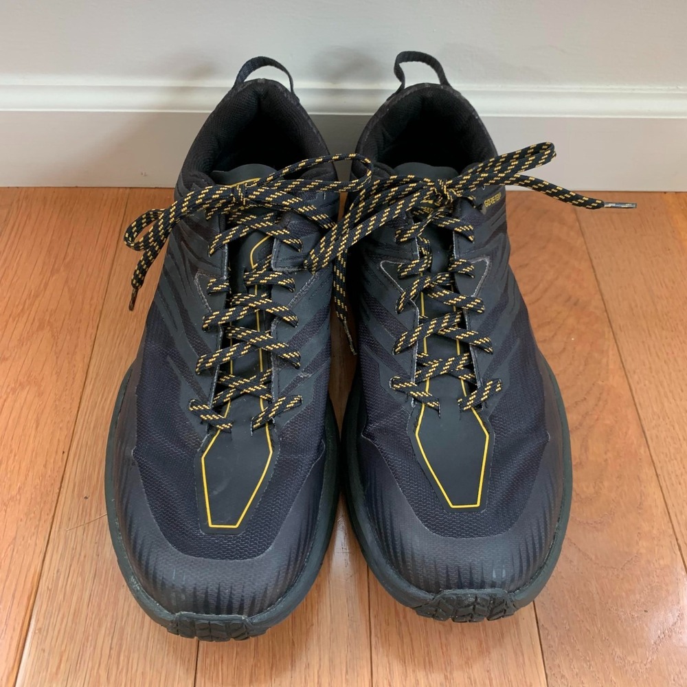 Hoka One One Mens 12 Anthracite Black Speedgoat 4 GTX Gore-Tex Trail Vibram - Picture 3 of 11